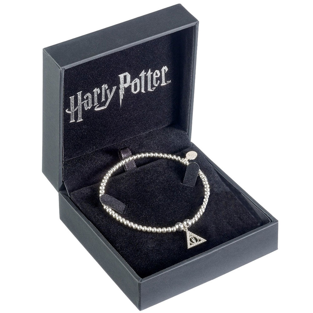 Harry Potter Sterling Silver Deathly Hallows Crystal Bracelet