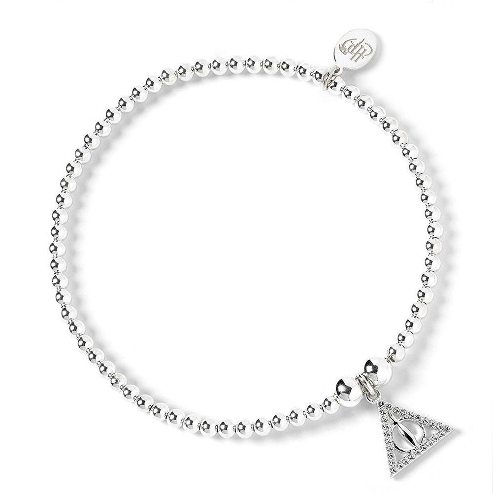 Harry Potter Sterling Silver Deathly Hallows Crystal Bracelet