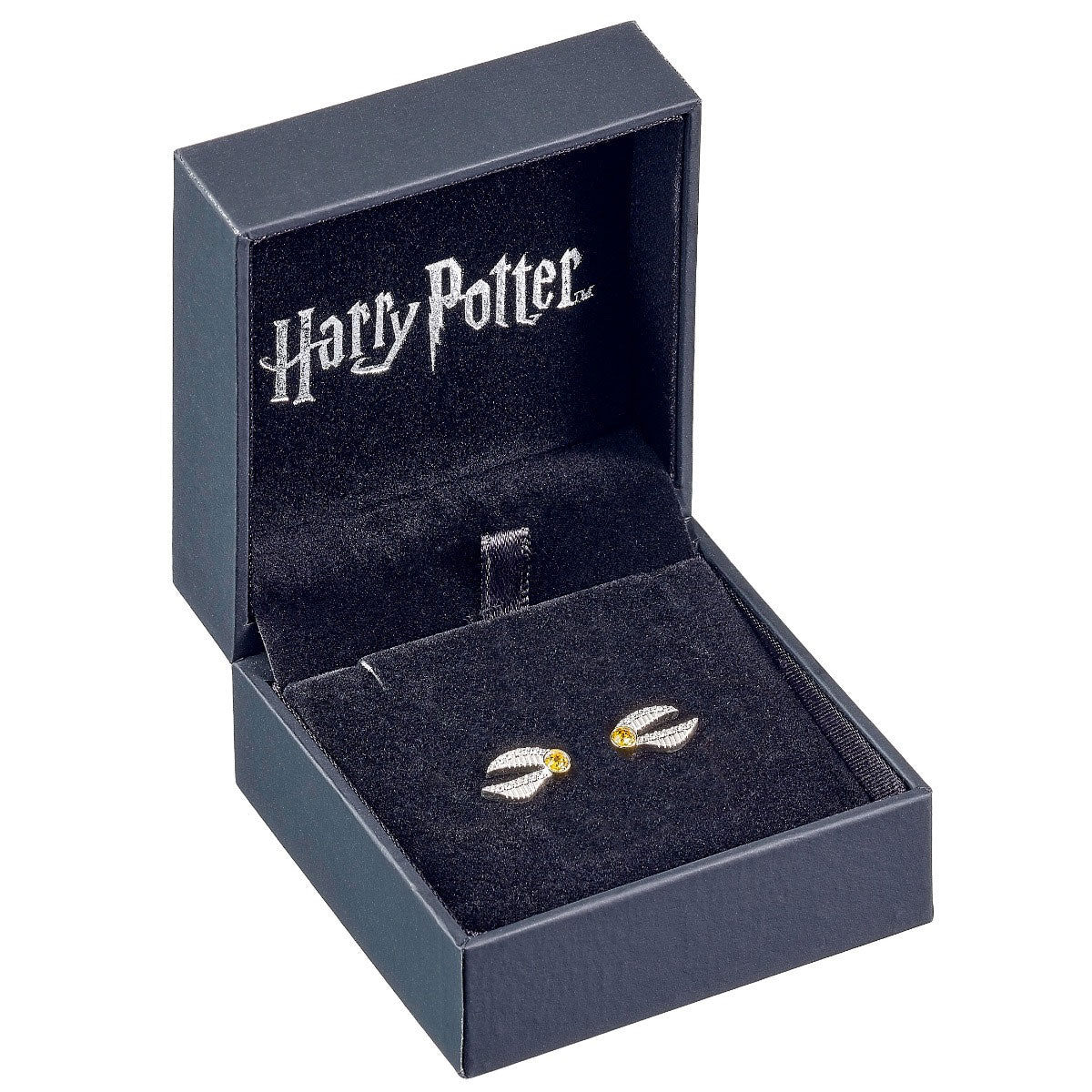Harry Potter Sterling Silver Golden Snitch Crystal Stud Earrings