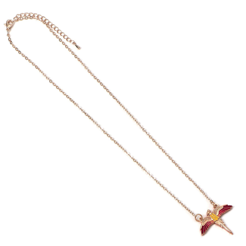 Harry Potter Rose Gold Plated Fawkes Necklace