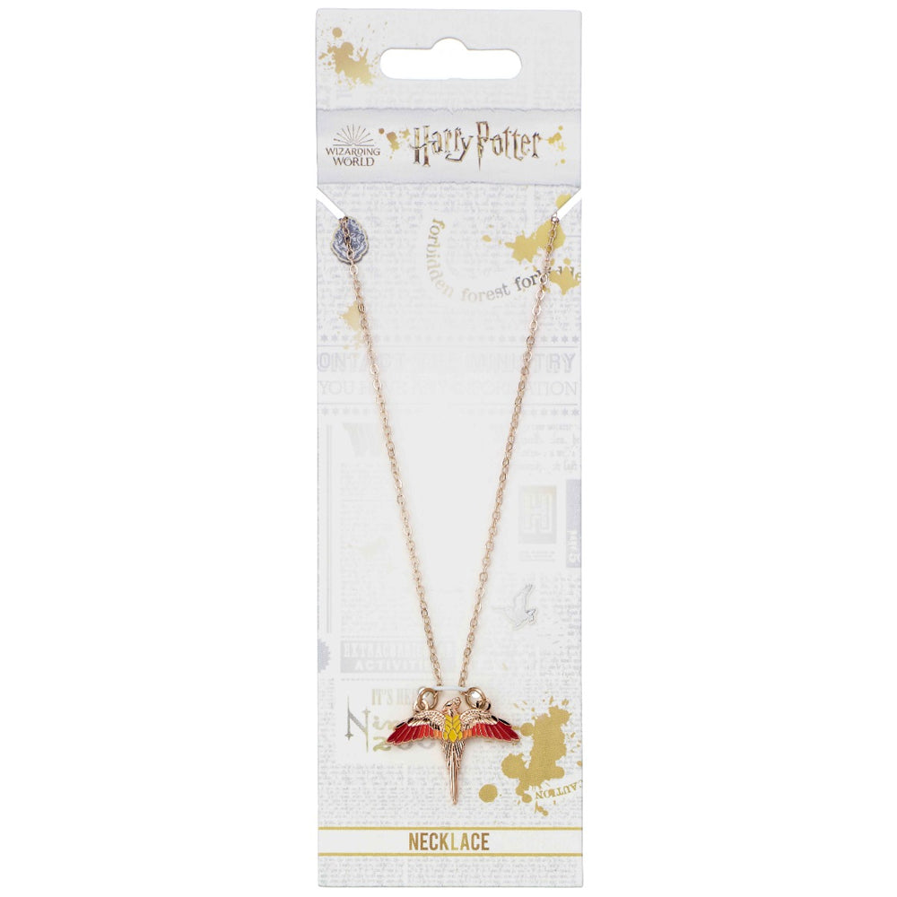 Harry Potter Rose Gold Plated Fawkes Necklace