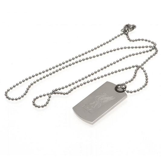 Liverpool FC Engraved Liverbird Dog Tag & Chain