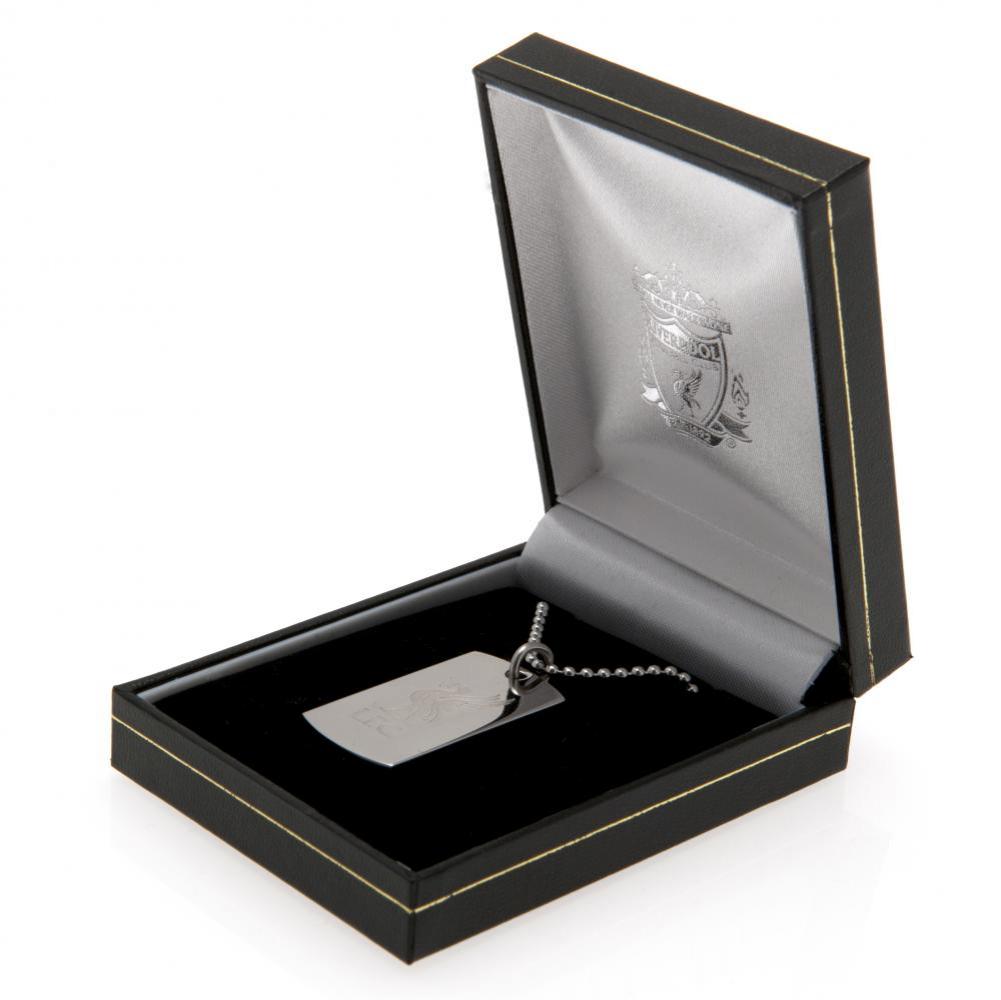 Liverpool FC Engraved Liverbird Dog Tag & Chain