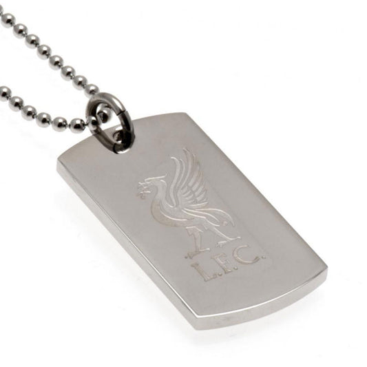 Liverpool FC Engraved Liverbird Dog Tag & Chain