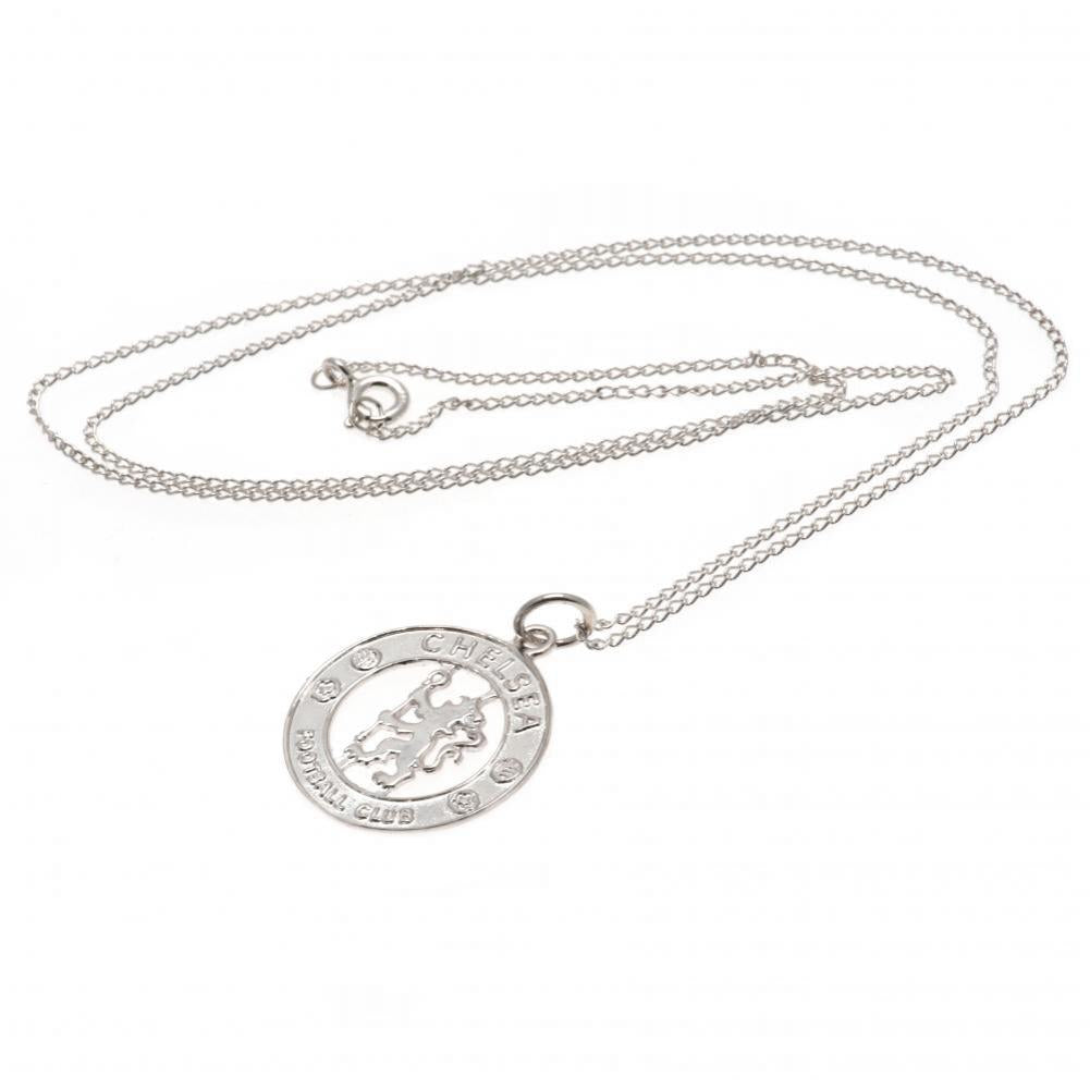 Chelsea FC Sterling Silver Crest Pendant & Chain