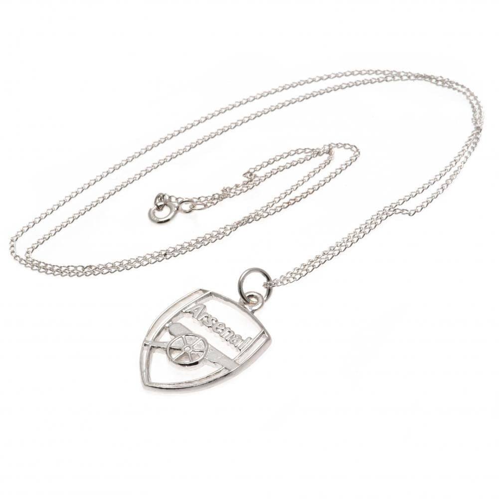 Arsenal FC Sterling Silver Crest Pendant & Chain