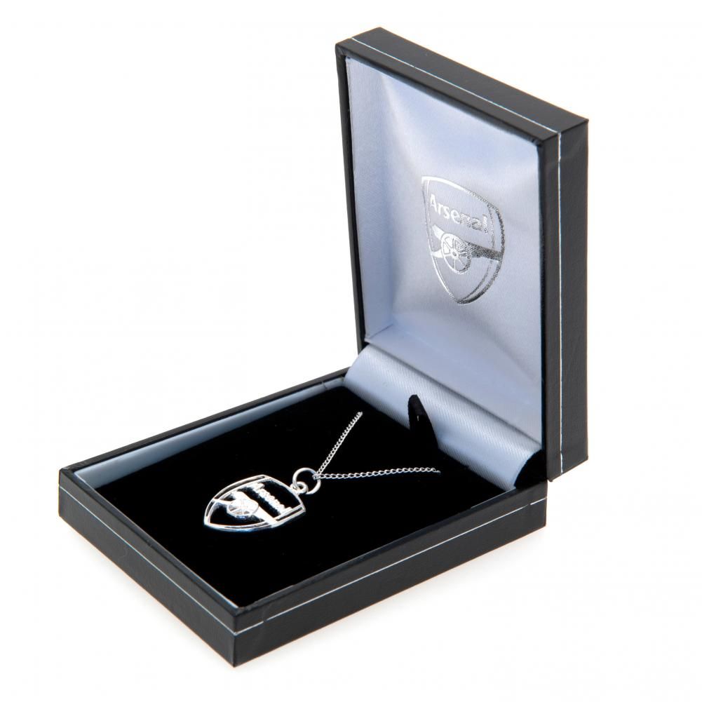 Arsenal FC Sterling Silver Crest Pendant & Chain