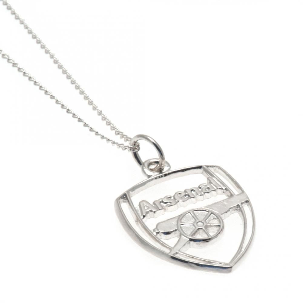 Arsenal FC Sterling Silver Crest Pendant & Chain