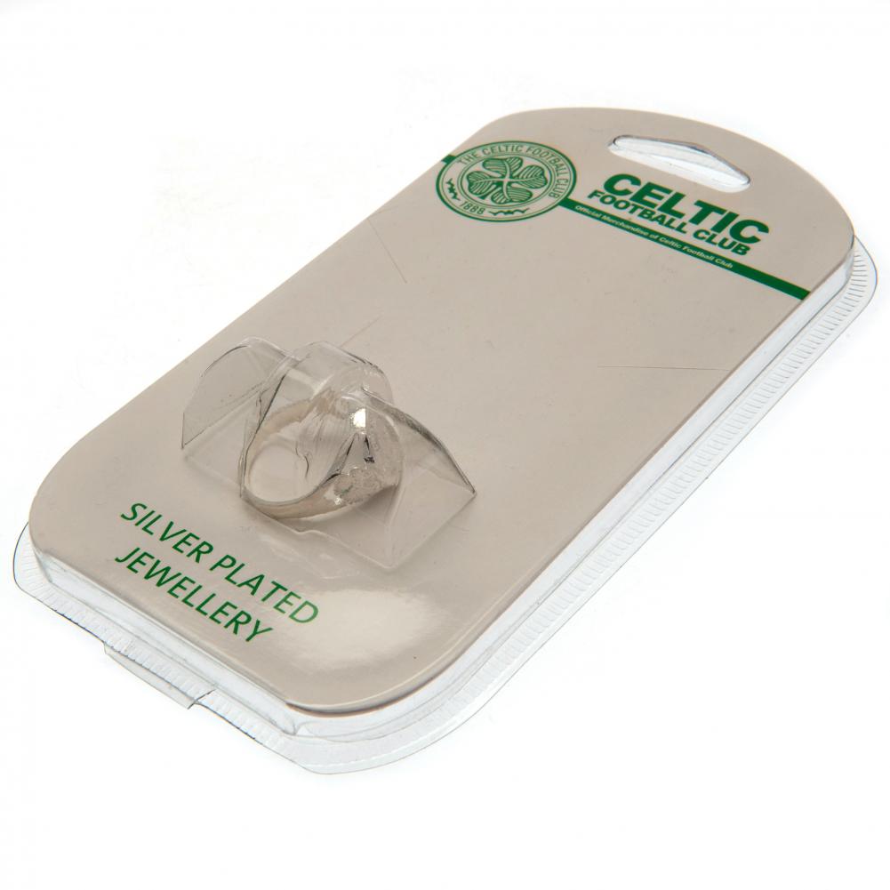 Celtic FC Silver Plated Crest Ring Large