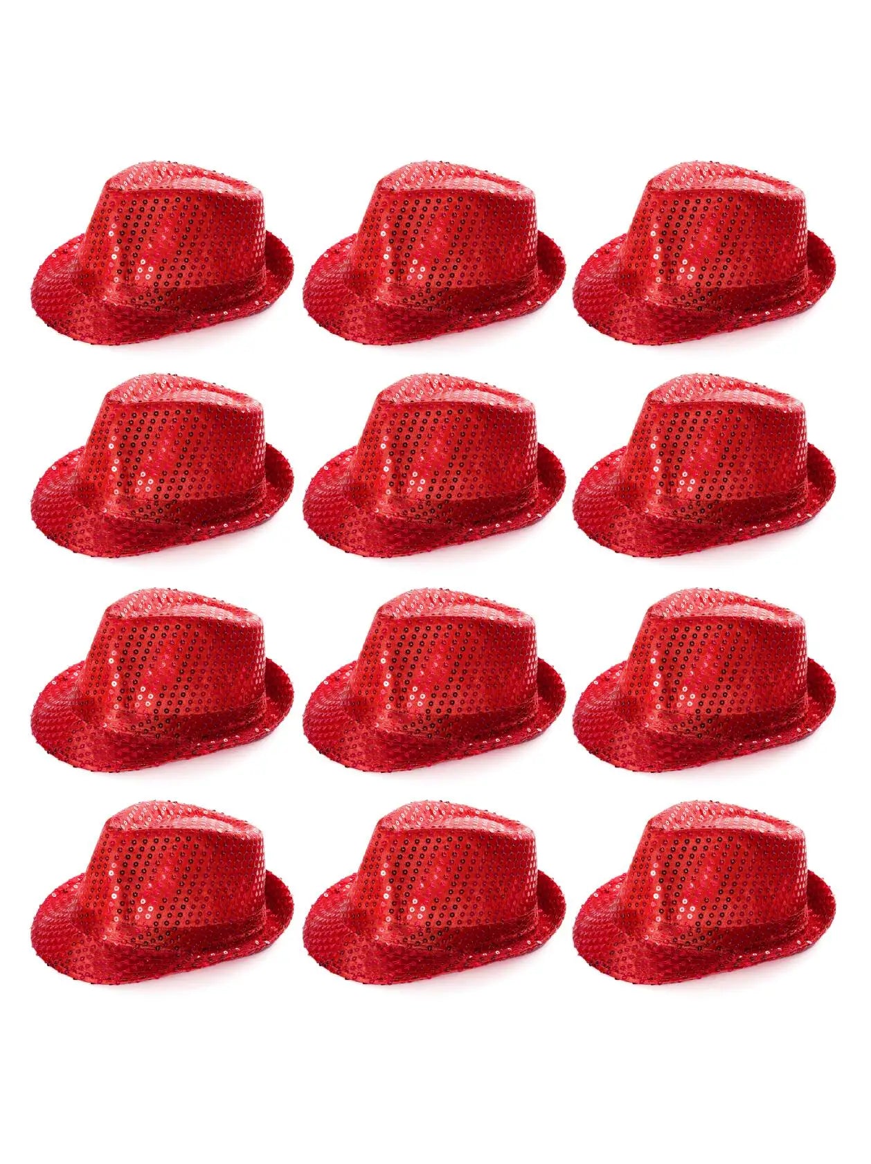 Red Sequin Trilby Hat – Sparkly Fedora for St George’s Day, Theatre & Themed Events