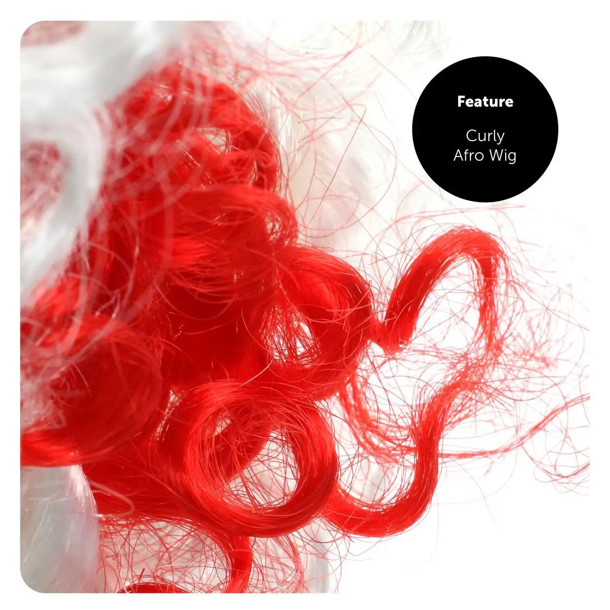 England Afro Wig – White Curly Wig with Red St George’s Cross for Football & St George’s Day