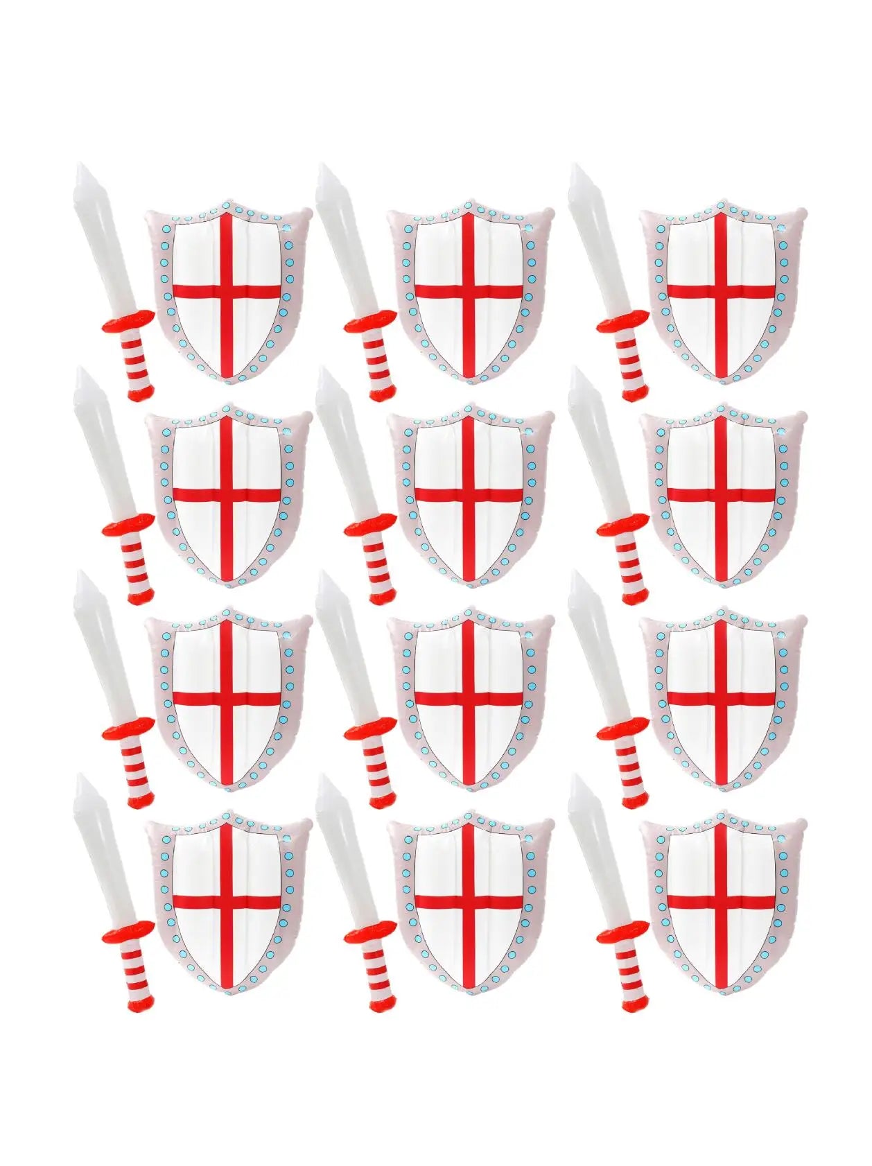 England Inflatable Sword & Shield Set – 24" Sword & 18"x13" Shield for Sports & English Celebrations