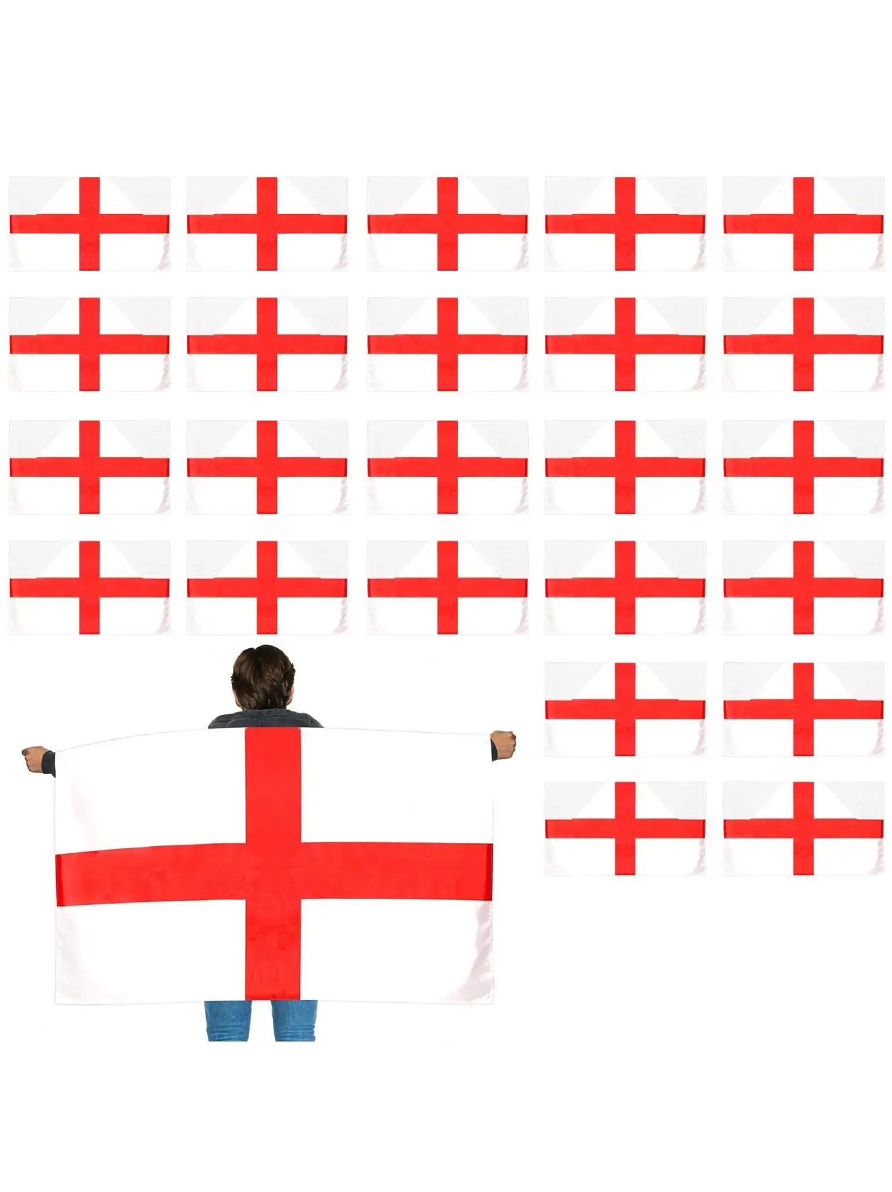 England Wearable Flag Cape 5×3 ft – St George’s Flag with Armholes for Football & Rugby