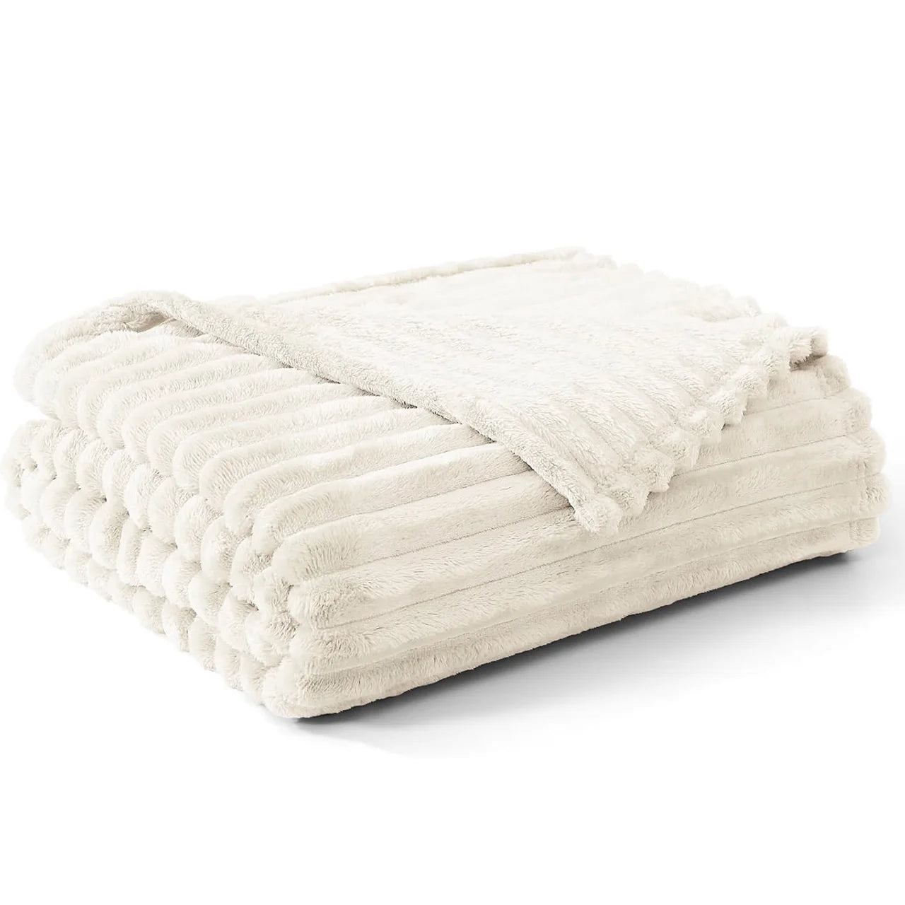 Soft White Fleece Throw Blanket Cozy Lightweight Couch Blanket Gift