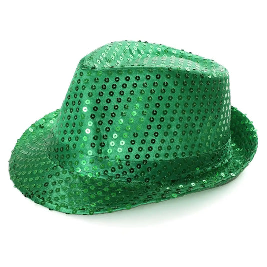 Irish Green Sequin Trilby Hat – Sparkly Fedora for St Patrick’s Day & Ireland Celebrations