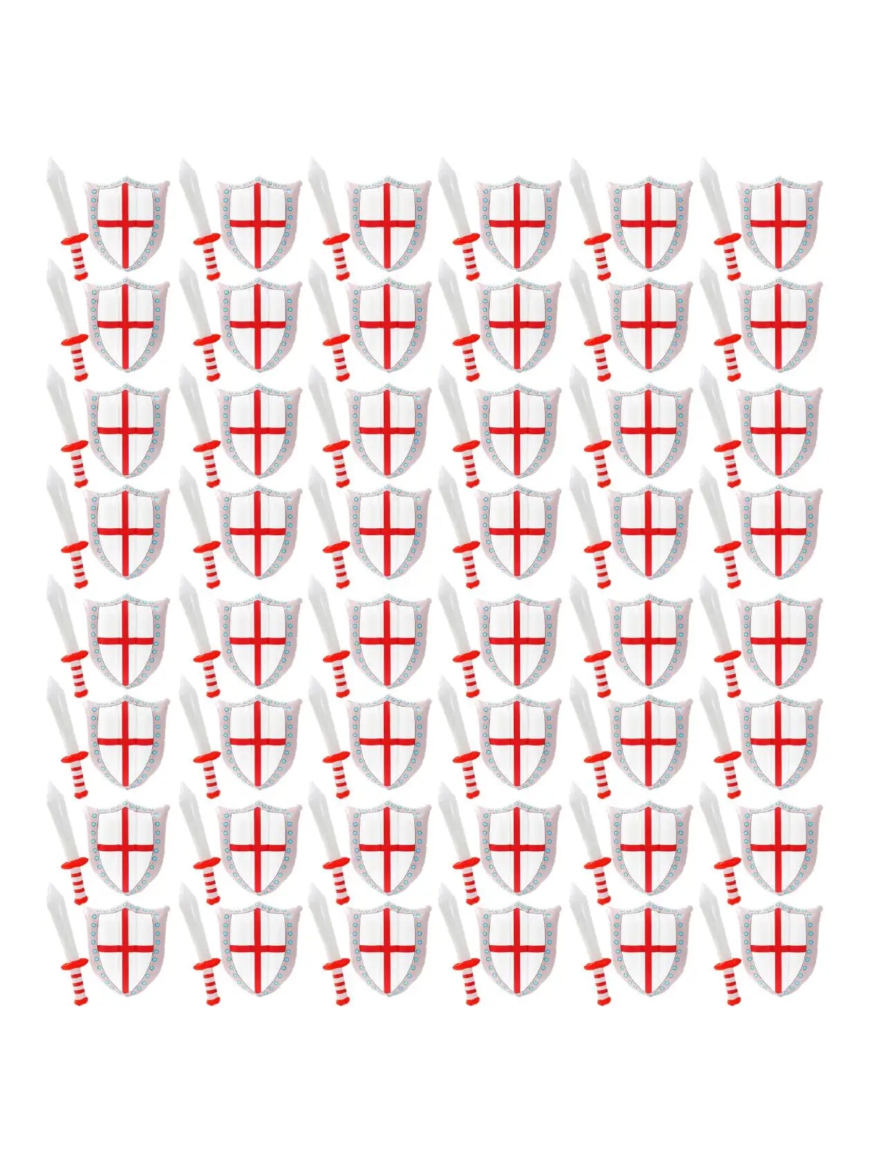 England Inflatable Sword & Shield Set – 24" Sword & 18"x13" Shield for Sports & English Celebrations