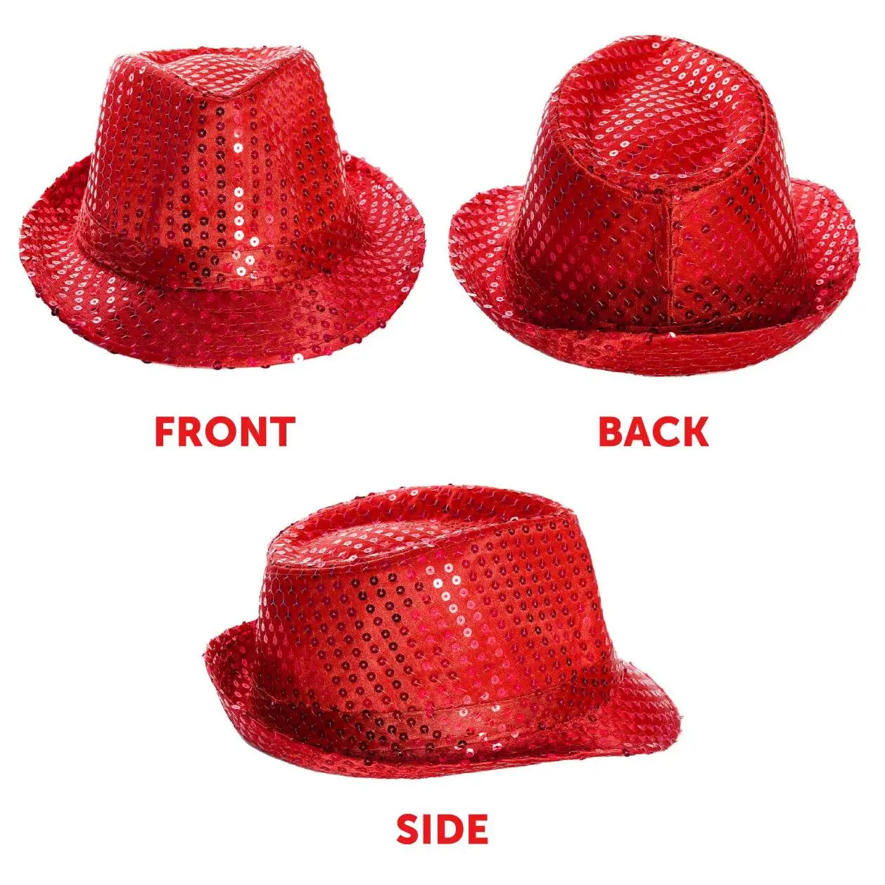 Red Sequin Trilby Hat – Sparkly Fedora for St George’s Day, Theatre & Themed Events