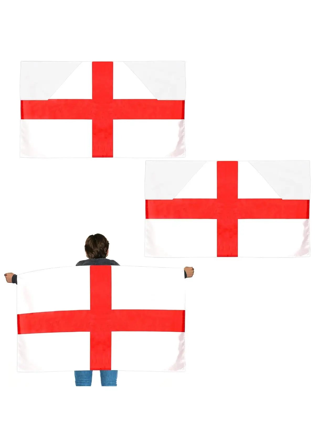 England Wearable Flag Cape 5×3 ft – St George’s Flag with Armholes for Football & Rugby