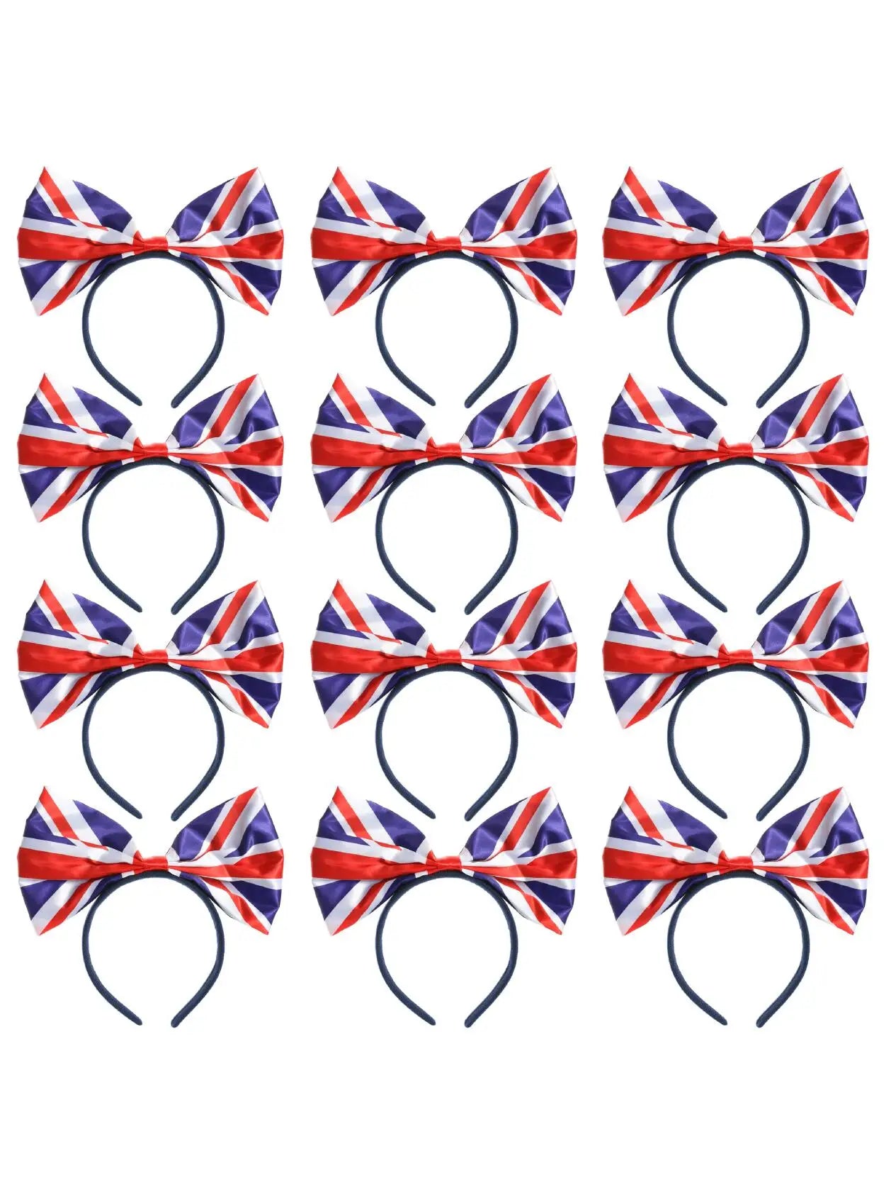Union Jack Bow Headband – 1940s-Inspired Hair Accessory Multipack for VE Day & British Celebrations