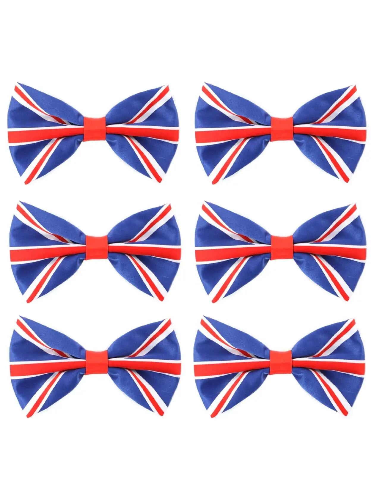 Union Jack Bow Tie – Elasticated Patriotic Accessory Multipack for VE Day & British Celebrations