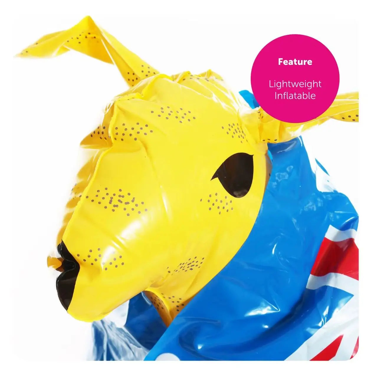 Inflatable Yellow Kangaroo – 27.5" Australian Prop with Removable Flag Cape