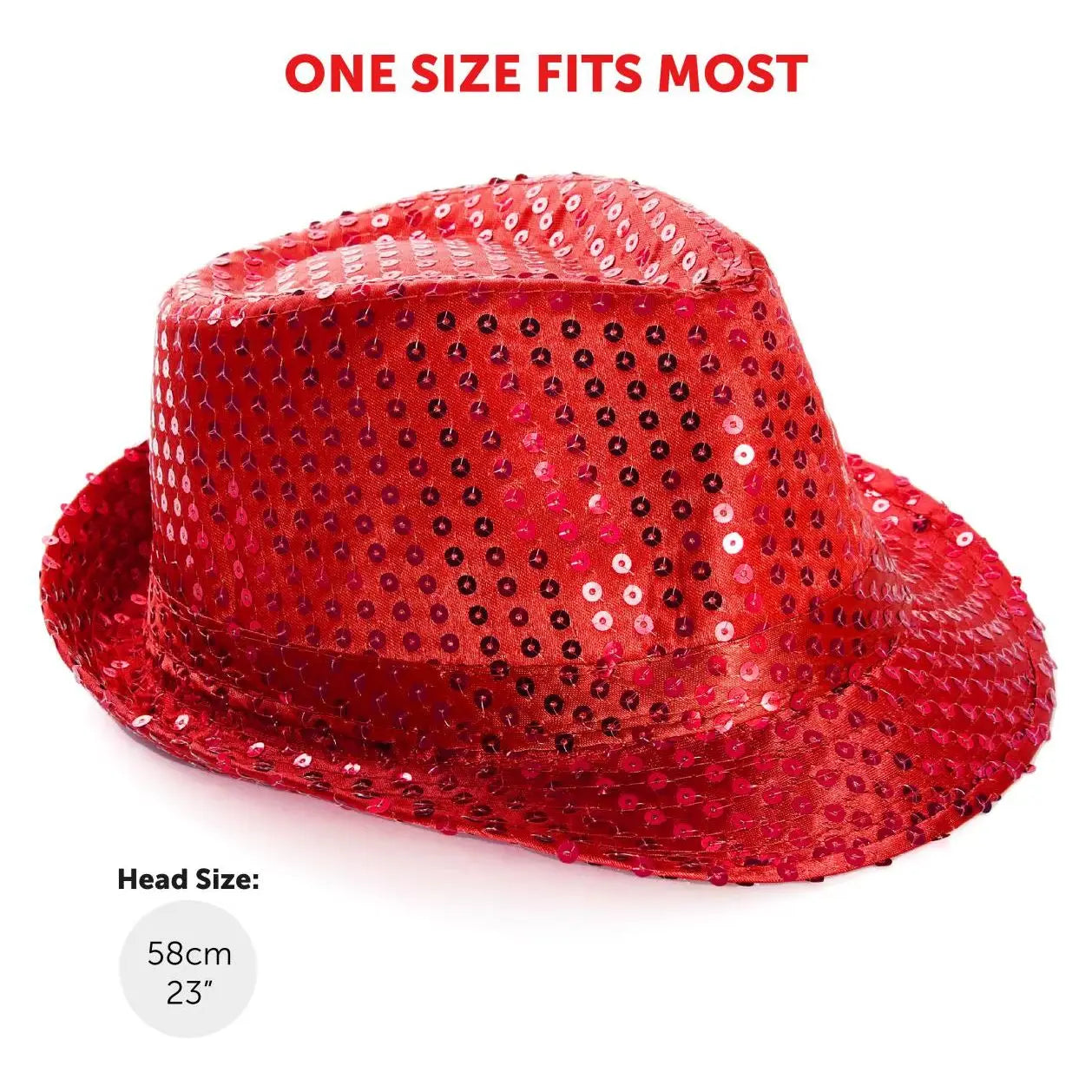 Red Sequin Trilby Hat – Sparkly Fedora for St George’s Day, Theatre & Themed Events