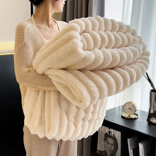 Soft White Fleece Throw Blanket Cozy Lightweight Couch Blanket Gift