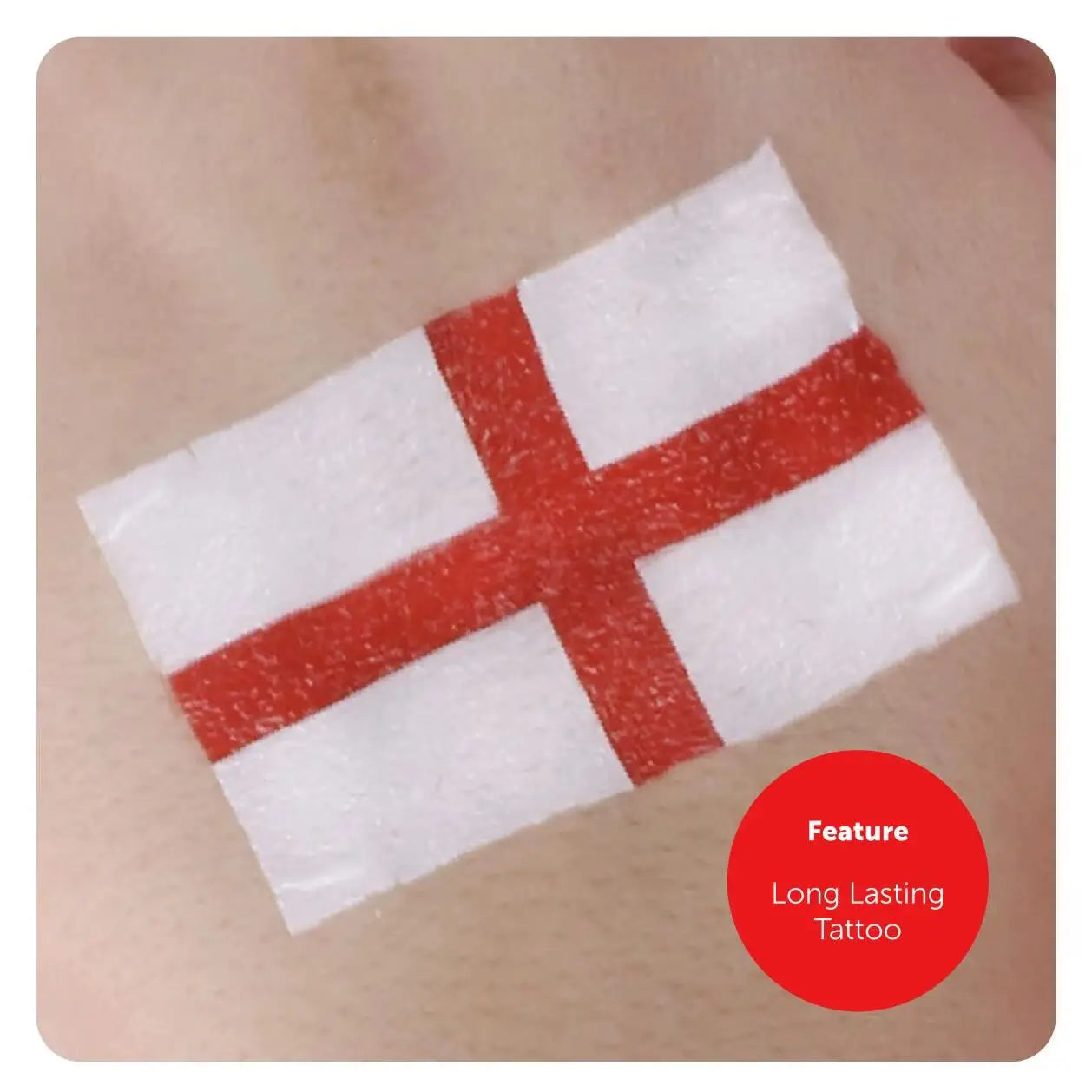 Pack of 16 England Flag Temporary Tattoos – Waterproof Tattoos for Football, Rugby & St George’s Day