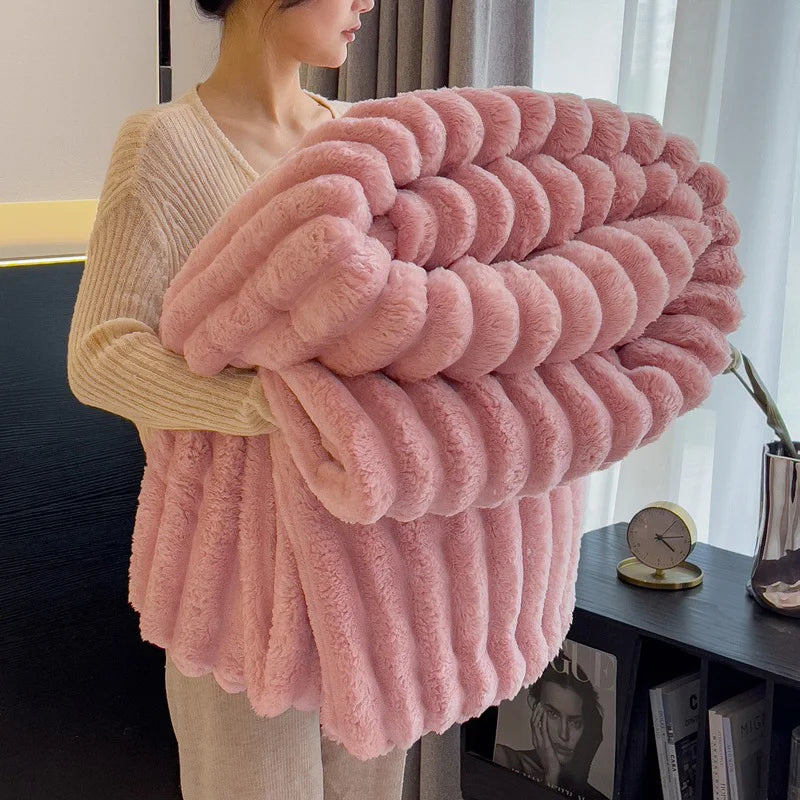 Soft White Fleece Throw Blanket Cozy Lightweight Couch Blanket Gift