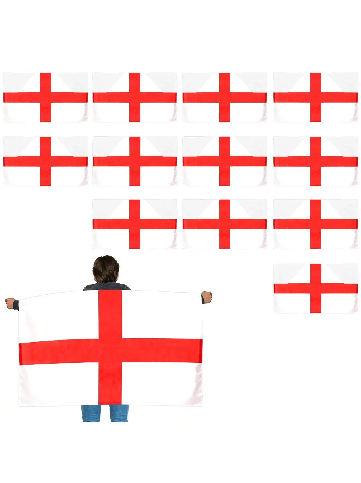 England Wearable Flag Cape 5×3 ft – St George’s Flag with Armholes for Football & Rugby