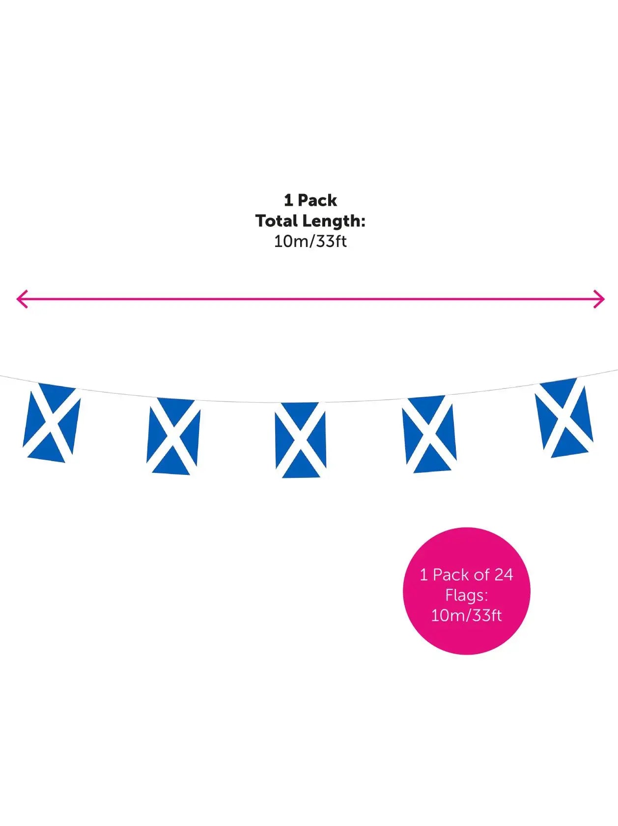 St Andrews Scottish Decorations Set – 5×3 ft Scotland Flag & 33 ft Bunting for St Andrew’s Day