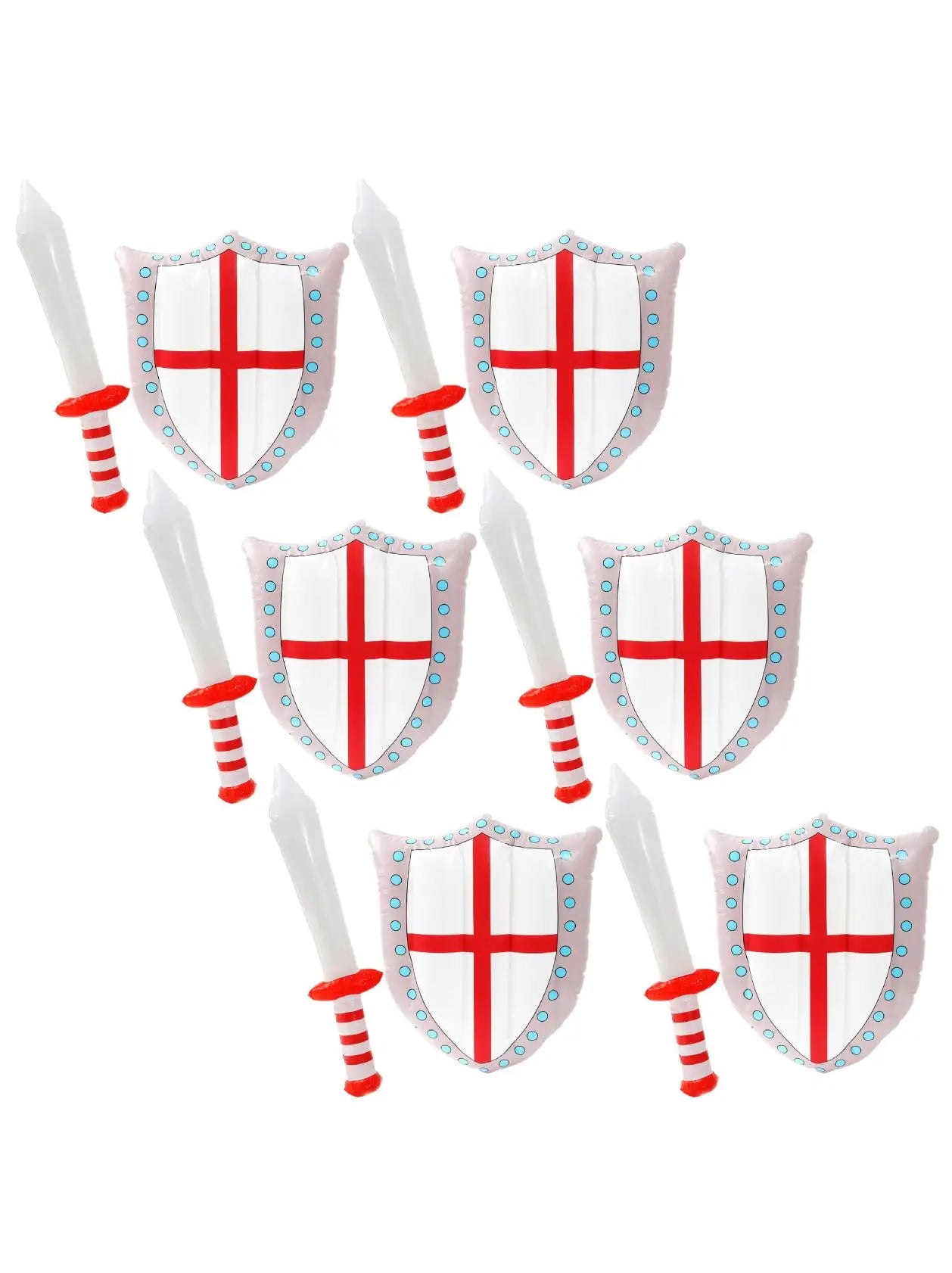 England Inflatable Sword & Shield Set – 24" Sword & 18"x13" Shield for Sports & English Celebrations