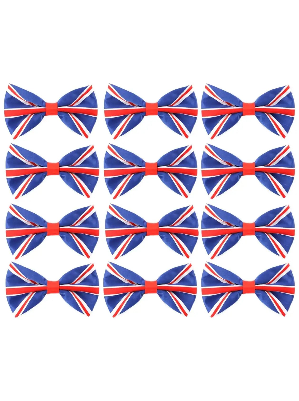 Union Jack Bow Tie – Elasticated Patriotic Accessory Multipack for VE Day & British Celebrations