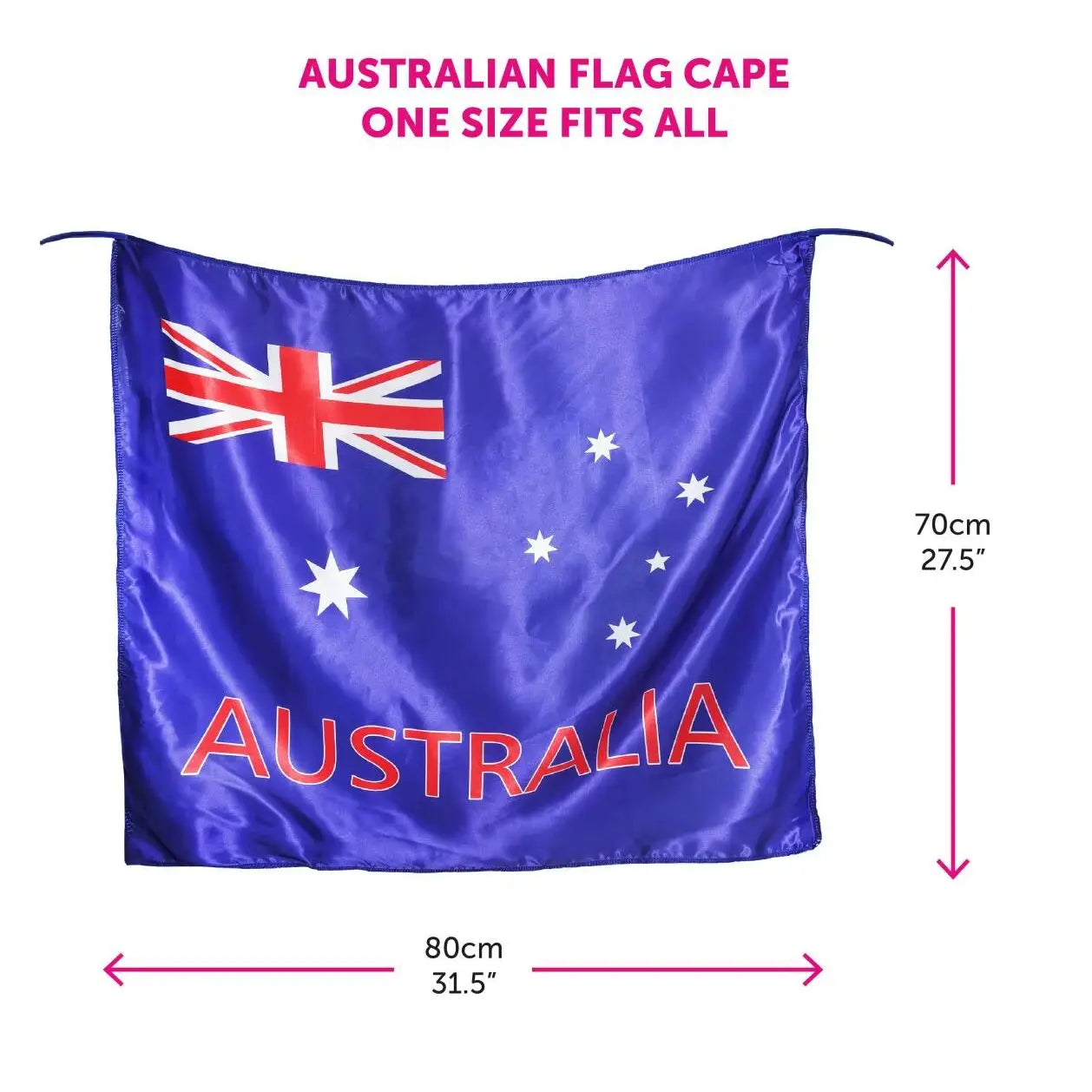 Australian Flag Cape & Blue Afro Wig – Australia Flag Cape Costume for Australia Day & Sports Events
