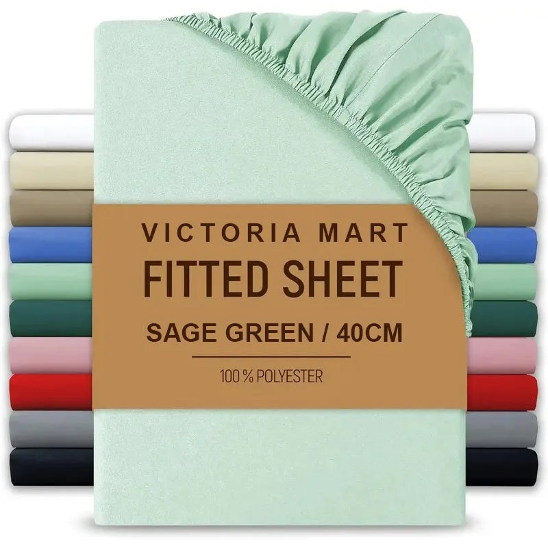 Extra Deep Microfibre Fitted Sheet 40cm Pocket Sage Green Bedding