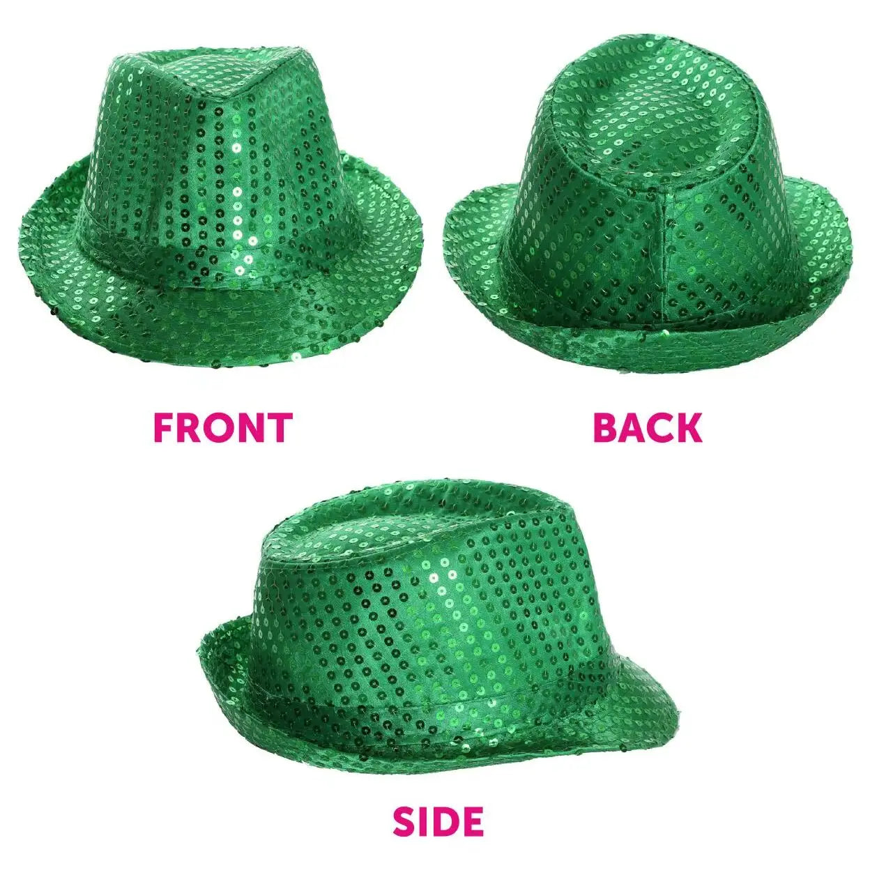 Irish Green Sequin Trilby Hat – Sparkly Fedora for St Patrick’s Day & Ireland Celebrations