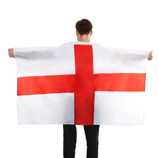 England Wearable Flag Cape 5×3 ft – St George’s Flag with Armholes for Football & Rugby