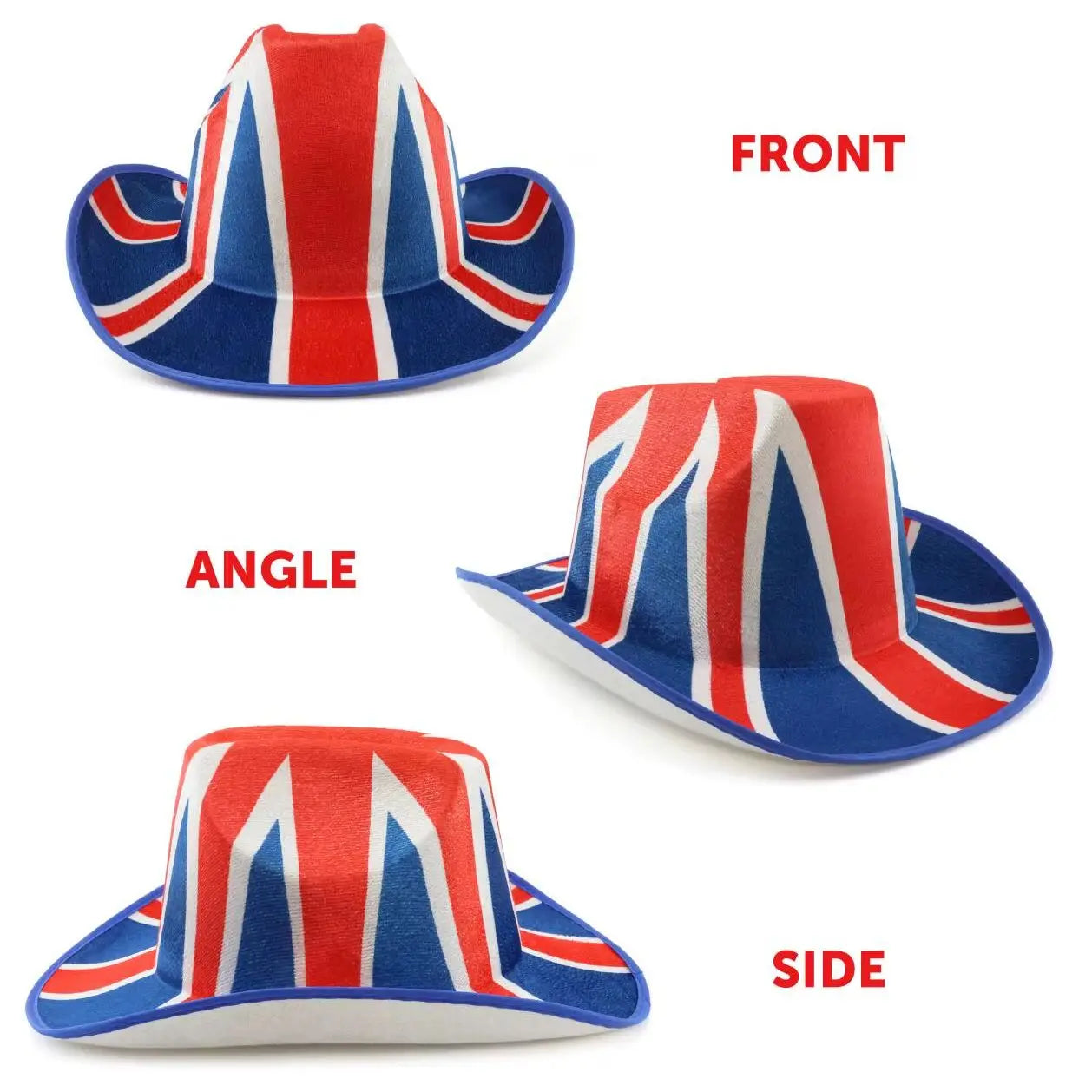 Union Jack Cowboy Hat – Multipack Felt Hats for VE Day, King’s Coronation & British Celebrations