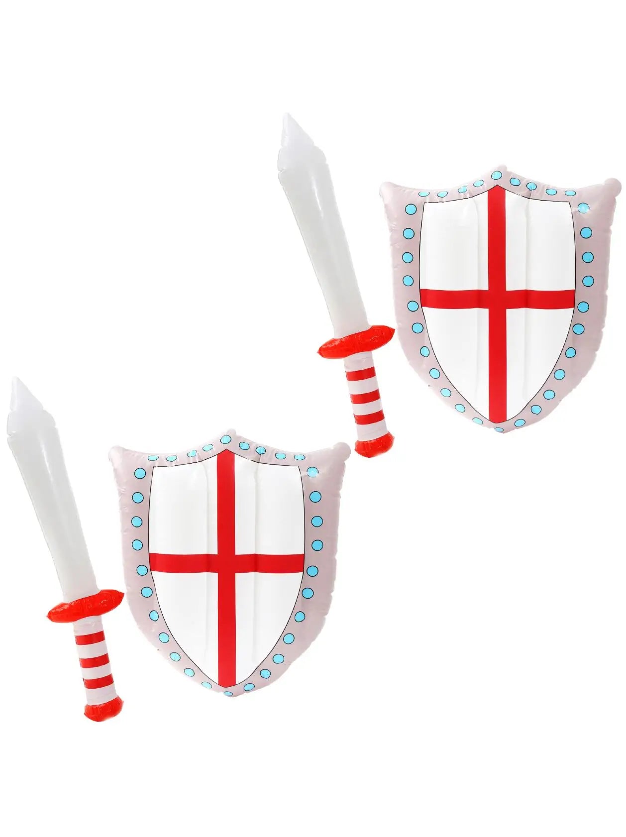 England Inflatable Sword & Shield Set – 24" Sword & 18"x13" Shield for Sports & English Celebrations