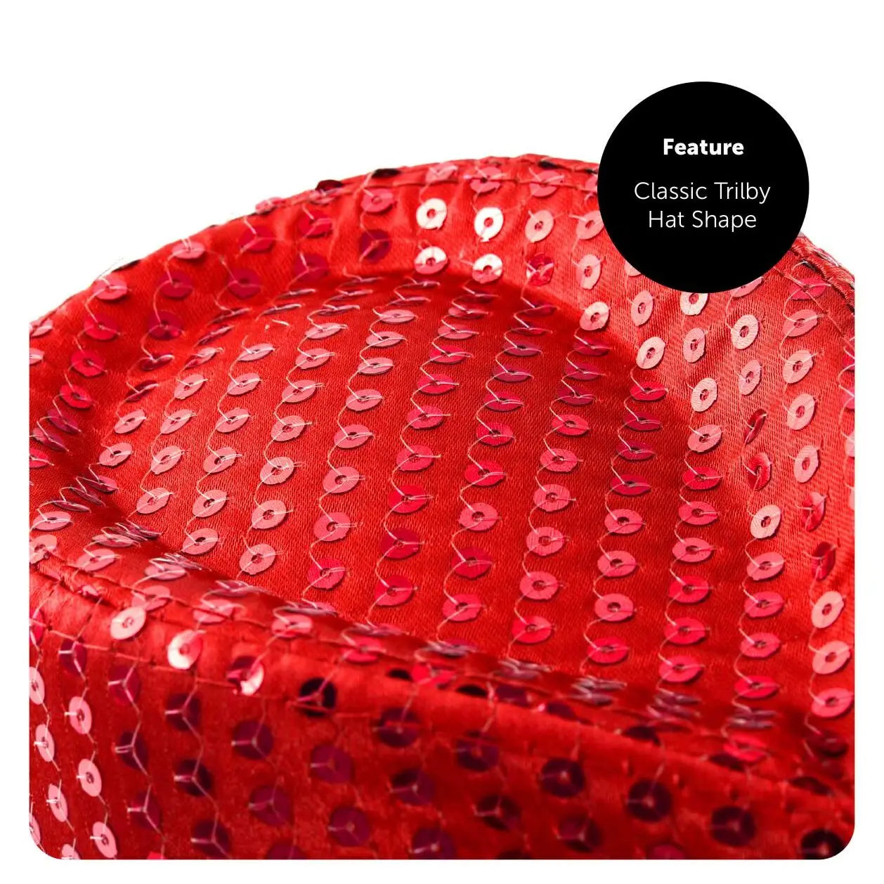 Red Sequin Trilby Hat – Sparkly Fedora for St George’s Day, Theatre & Themed Events