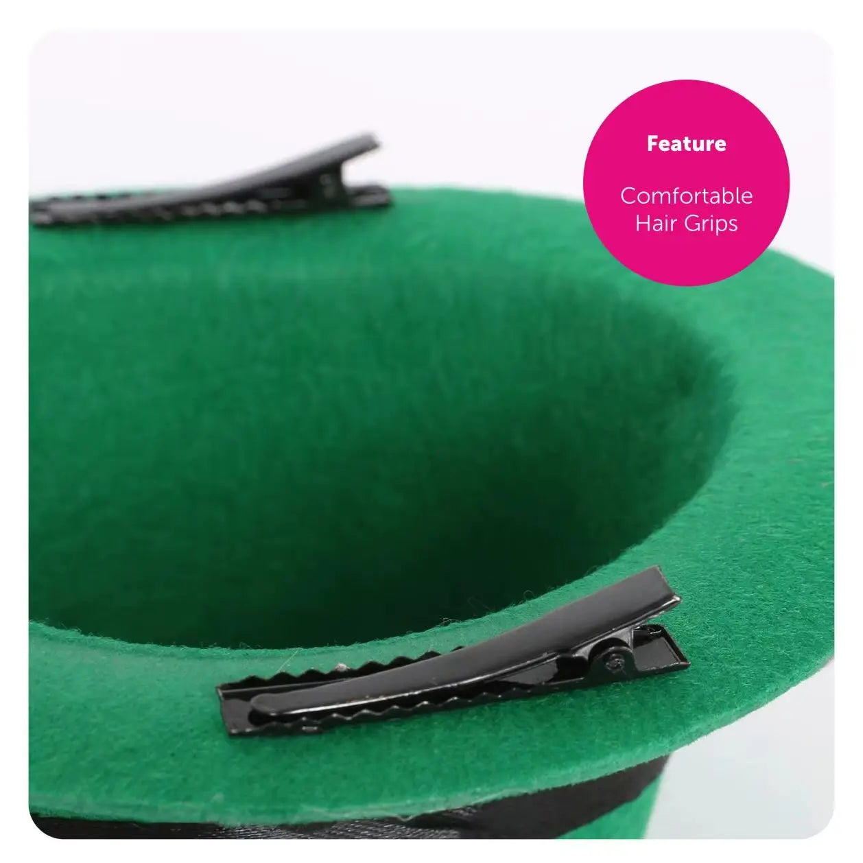 Mini Irish Fascinator Hat with Feather – Green Clover & Ribbon Decoration for St Patrick’s Day