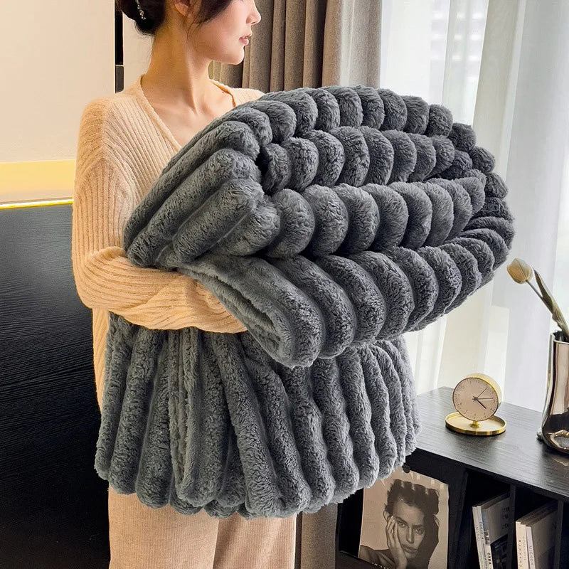 Soft White Fleece Throw Blanket Cozy Lightweight Couch Blanket Gift
