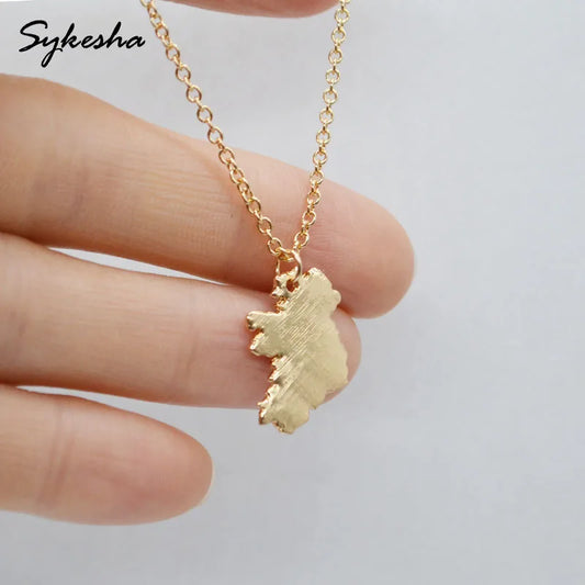 Ireland Map Pendant Necklace - National Map Charm Jewelry for Men & Women