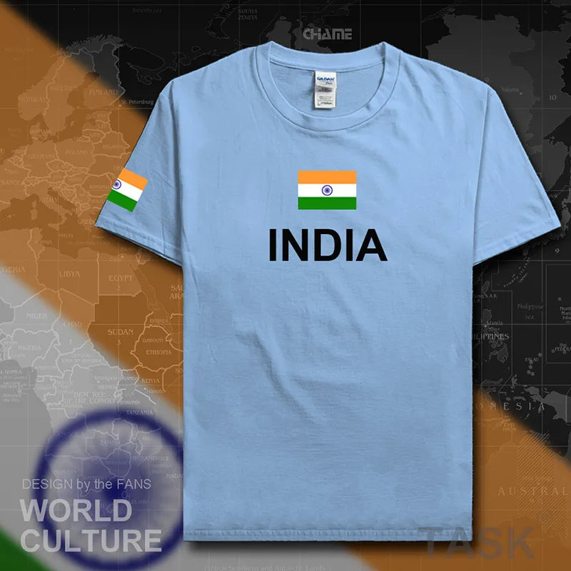 Republic of India T-Shirt - Men’s Cotton Tee with Flag for Streetwear & Fitness