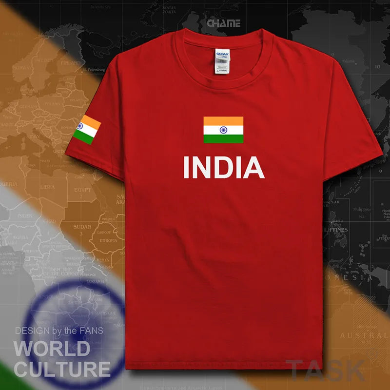Republic of India T-Shirt - Men’s Cotton Tee with Flag for Streetwear & Fitness