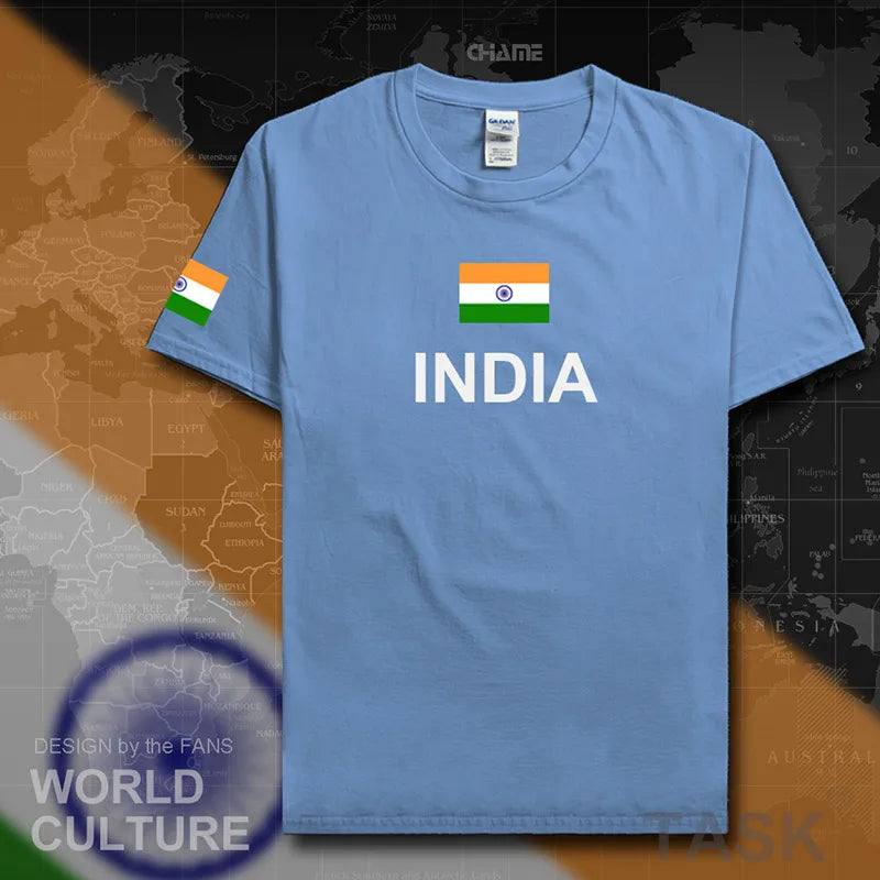Republic of India T-Shirt - Men’s Cotton Tee with Flag for Streetwear & Fitness