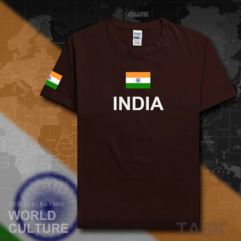 Republic of India T-Shirt - Men’s Cotton Tee with Flag for Streetwear & Fitness