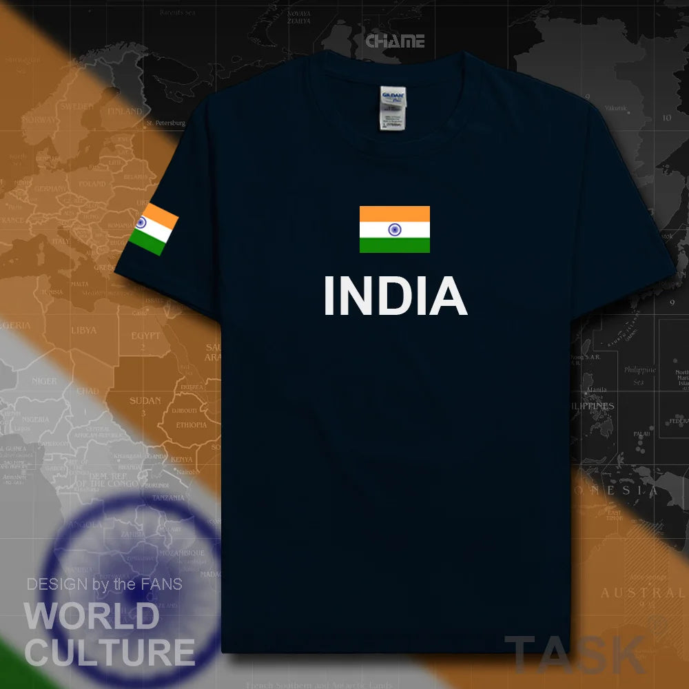 Republic of India T-Shirt - Men’s Cotton Tee with Flag for Streetwear & Fitness