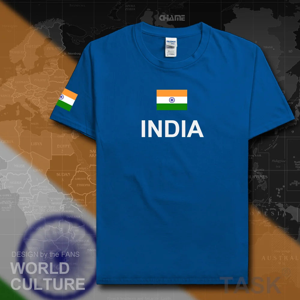 Republic of India T-Shirt - Men’s Cotton Tee with Flag for Streetwear & Fitness