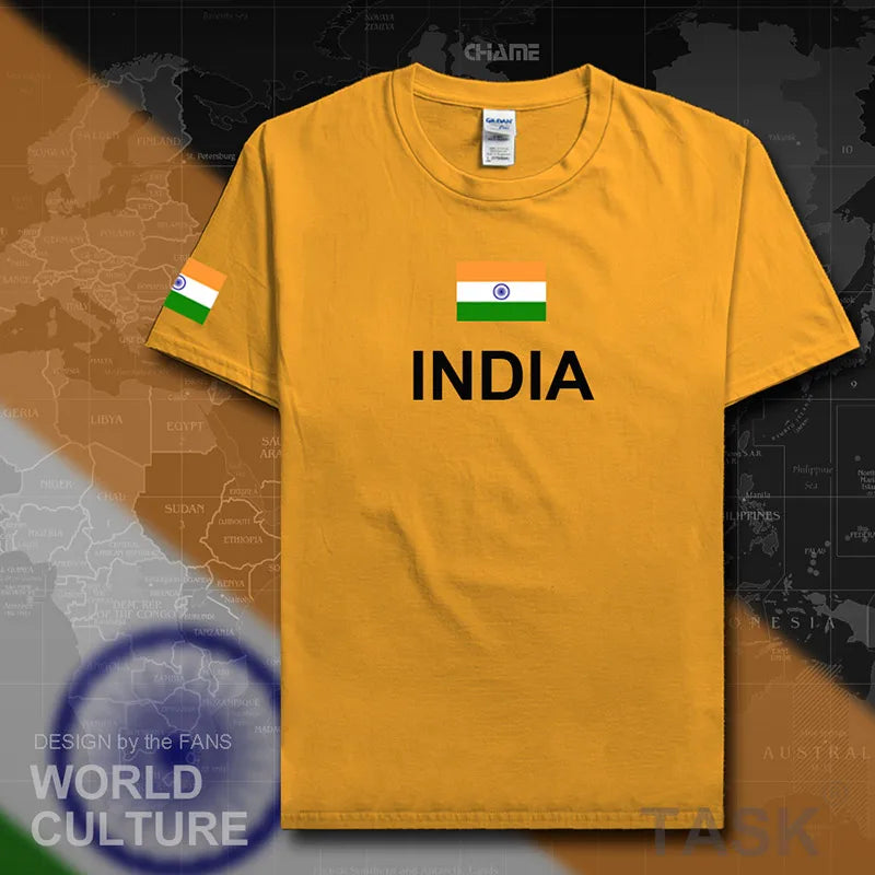 Republic of India T-Shirt - Men’s Cotton Tee with Flag for Streetwear & Fitness